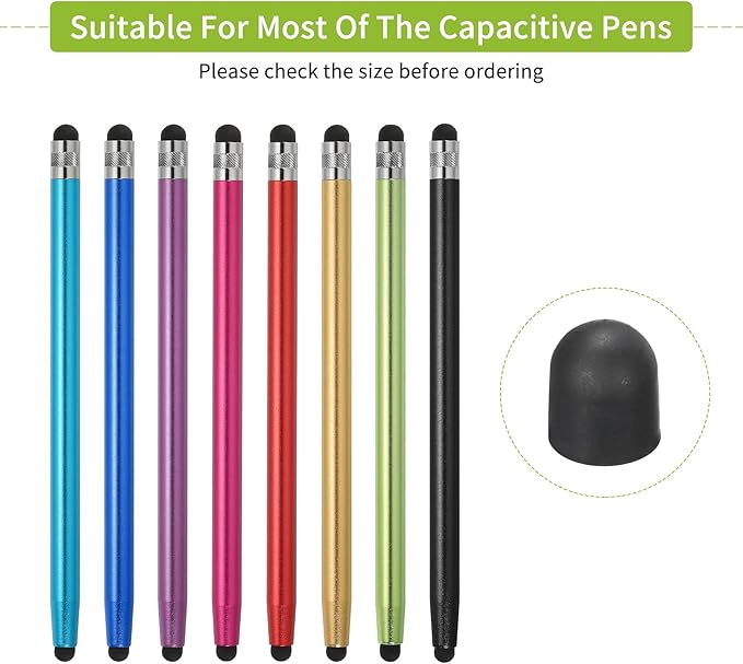 MECCANIXITY 20Pcs Replacement Stylus Pen Tips 5mm Conductive Capacitive Touch Screen Pens Tips Silicone Rubber, Black