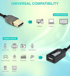 BlueRigger USB Extension Cable (32FT/10M, Long Active USB2.0 Extender, Male to Female Repeater, Data Transfer Cord)- for Game Consoles, Printer, Camera, Keyboard, Hard Drives