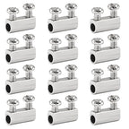 Biaungdo 12 Pcs Stainless Steel Wire Rope Cable Clamp, Adjustable New Upgrade Double Hole Wire Rope Clamp Fastener