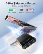INIU 140W Power Bank, 25000mAh High Capacity Laptop & Phone Portable Charger, Fast Charging Flight Cruise Ship Family Essentials Traveling Mini Battery Pack for College Student Teen Boys Girls, Orange