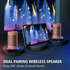 comiso Portable Bluetooth Speaker,Waterproof Speaker IP65,5.3 Bluetooth,360 HD Sound,TWS Stereo Pairing,Built in Mic, Support TF Card,Ideal Gift for Men/Women -Pink