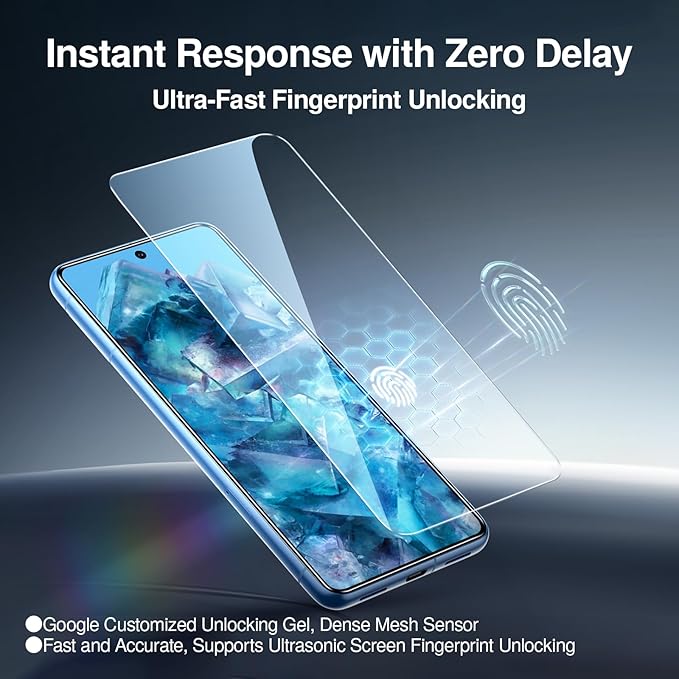 SMARTDEVIL [3+3 Pack for Google Pixel 8A Screen Protector with Camera Lens Protector, Finger Print Reader Compatible, Fast & Easy Installation, Clear 9H Tempered Glass Film, Alignment Frame