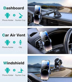 VICSEED [No.1 Powerful Suction] [Rally Racing-Grade Stability] Phone Holders for Your Car 2025 Upgraded Car Phone Holder Mount Truck Stand for Dashboard Windshield Vent for iPhone Samsung All Phones