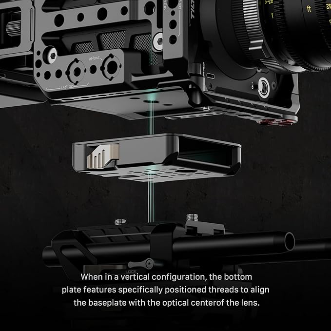 Tilta Camera Cage Compatible with Blackmagic Pyxis 6K/ Pyxis 12K- Includes Full Cage, Quick Release Bottom Plate, and Mini Tool | ES-T21-FCC