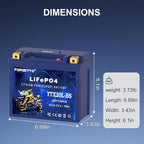 Lithium YTX20L-BS, 700A LiFePO4 Motorcycle Battery, 12V 10AH ATV, UTV, Jet Ski, 4 Wheeler, Snowmobile, Personal Watercraft, Seadoo, Polaris, Tractor,Generator and Riding Lawn Mower Battery