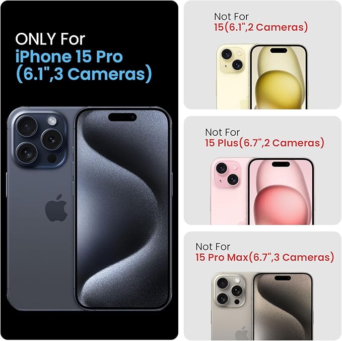 FireNova Designed for iPhone 15 Pro Case, Silicone Upgraded [Camera Protection] Phone Case with [2 Screen Protectors], Soft Anti-Scratch Microfiber Lining Inside, 6.1 inch, Lavender Gray