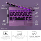 typecase Touch Case with Keyboard for iPad 9th Generation (10.2", 2021), Multi-Touch Trackpad, 10 Color Backlight, 360, Thin & Light - iPad 8th Gen (2020), 7th Gen (2019), Air 3, Pro 10.5 (Violet)