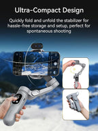 3-Axis Phone Gimbal, Gimbal Stabilizer for iPhone w/AI Vision Sensor, Portable for iPhone/Andriod, Phone Stabilizer Built in Fill Light Perfect for TikTok YouTube-Smart XPro AI Grey