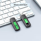 Aiibe 128GB Flash Drive 3.0 2 Pack, Upgraded 130MB/s USB 3.0 Flash Drive High Speed USB Drive Thumb Drive Retractable Memory Stick Jump Drives 128GB Zip Drive for PC Laptop, Green