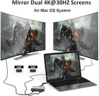 Selore&S-Global USB C to Dual HDMI Adapter 4K @60hz, Type C to HDMI Converter for MacBook Pro Air 2020/2019/2018,LenovoYoga 920/Thinkpad T480,Dell XPS 13/15/17,etc