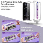 2 Pack Screen Protector for iPhone 12 Pro Max, 9H Tempered Glass, Full Coverage, Anti-Fingerprint, Auto Dust-Elimination, No Bubble, Easy Installation