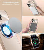 Magnetic for iPhone 12 Pro Max Case, Compatible with MagSafe, Built-in Camera Lens Protector, Logo View, Military Grade Drop Proof Phone Case Cover, Desert Titanium