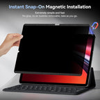 Magnetic Privacy Screen Protector for Samsung Galaxy Tab S9 Plus/Tab S9 FE+ Plus/S7 FE 5G / S8/S7 Plus 12.4 Inch Filter Anti Glare Blue Light Screen Removable Screen Protector,Anti-Spy,Bubble Free