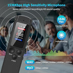 64GB Digital Voice Recorder Voice Activated Recorder for Lectures Meetings, Audio Recorder with Playback, Password, Variable Speed, Tape Recorder USB Charge, MP3