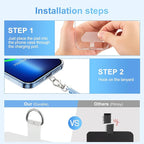 SHANSHUI Phone Tether, 2 Pcs Anti Theft Spring Phone Strap, 4 x Tether Pacthes & Carabiner Clips Universal Cellphone Lanyard for Keys Outdoor Skiing Hiking Fishing Fitting for All Smartphones