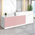 Reception Desk with Counter Modern Checkout Counter with Lockable Drawer Keyboard Tray Receptionist Desk for Office Salon Reception Table P Left 55inch/140cm