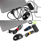 OneLeaf 120PCS Cord Organizer 6in Cable Ties Reusable with Hook and Loop, Colorful Fastening Cord Ties Wire Management for Home, Office, Data Centers, and Electronics, 5 colors