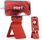 MOFT Phone Stand, Magnetic Phone Tripod Stand Stain-Resistant MOVAS Leather & Angle Adjustment & Strong Magnets Tripod for iPhone 15/14/13/12 (Included Metal Ring)-Sunset