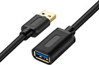 Tan QY USB 3.0 Extension Cable 1ft-2Pack, USB 3.0 High Speed Extender Cord Type A Male to Female for PlayStation, USB Flash Drive, Hard Drive, Card Reader,Scanner,Printer,Keyboard (1Ft-2Pack)
