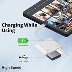 [Apple MFi Certified] Lightning to USB Camera Adapter for iPhone, iPad to USB 3.0 Female OTG Adapter with Charging Port, Plug and Play, Support Card Reader, USB Flash Drives, Keyboard