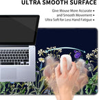 Weeds Flowers Large Mouse Pad,Gaming Keyboard Desk Pad,Extended Mouse Mat Non-Slip Rubber Base with Stitched Edges for Office Game Home XL 31.5"x11.8"