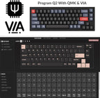 Keychron Q2 Wired Custom Mechanical Keyboard, QMK/VIA Programmable Macro, Full Aluminum, Hot-Swappable Gateron G Pro Blue Switch, 65% Layout Double Gasket Compatible with Mac and Windows - Black