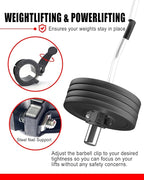 Olympic Barbell Clamps 2 inch Adjustable Barbell Clips Quick Release Pair of Locking Weight Clips for Bars