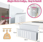 Desk Side Storage, Under Desk Storage, No Drill Steel Hanging Desk Organizer, Laptop Holder, Desk Storage Holder for Office & Home.(White)
