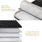 Lacdo Laptop Sleeve Case for 15 inch New MacBook Air M4 A3241 2025, M3 A3114, M2 A2941 2024-2023, 15 inch MacBook Pro A1990 A1707, Dell XPS 15 Plus Computer Bag with Accessory Pocket, Elegant Black