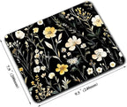 Wildflowers Aesthetic Floral Custom Mouse Pad with Non-Slip Rubber, Small Square Design for Wireless Laptop & Computer Mouse Pads for Desk, 9.5 x 7.9 inch Smooth Surface for Gaming & Office