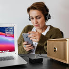 3.5 mm Audio Switcher, 2 Ports Audio Splitter Box (2 in 1 Out / 1 in 2 Out) Mini Headphone Manual Selector Converter with Bonus 47.2 in (120 cm) Cable, No External Power Required