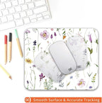 Square Mouse Pad Beautiful Flowers Plants, Personalized Premium-Textured Custom Mouse Mat Design, Washable Mousepad Cloth, Non-Slip Rubber Base Computer Mouse Pads for Wireless Mouse