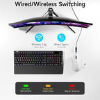 VGN F1 Pro Max Wireless Gaming Mouse - 55g Ultralight - 26000 Adjustable DPI - 1000Hz Polling Rate - 200h Battery - Wireless & Wired Mode - 6 Programmable Buttons - Professional Grade - USB-C - White