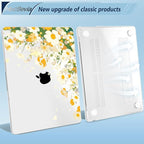 Compatible with MacBook Air 13.6 inch Case, M4 A3240/M3 A3113/M2 A2681 (Released 2025 to 2022), Hard Shell, Keyboard Cover, Screen Protector, Webcam Cover & Type-C Adapter, Scatter Daisies