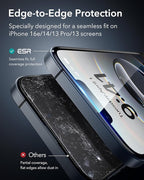 ESR 3 Pack for iPhone 16e/iPhone 14/iPhone 13/iPhone 13 Pro Screen Protector, [9H Hardness] [Military Grade Shatterproof] Tempered Glass Film with Easy Installation Tool, Scratch Resistant