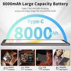 2025 Tablet, Android 14 Tablets 10 inch with Keyboard, 26GB RAM+256GB ROM(2TB Expand), 2-in-1 Tablets with 8-Core, 8000mAh, 5G WiFi, Widevine L1, GMS, with Case, Keyboard, Mouse, Stylus(Black)