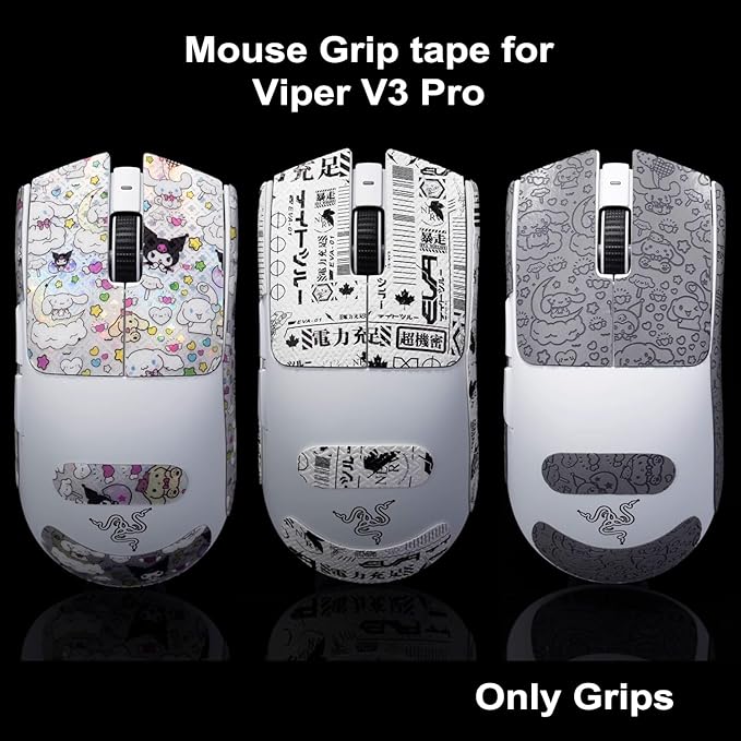 Grip Tape for Razer Viper V3 Pro - Anti-Slip,Enhanced Control, Sweat Resistance,Improves FPS Gaming Grip & Mouse Protection [Pre-Cut] BloodX