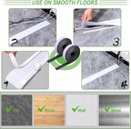 Floor Cable Covers - 10ft Oxford Fabric Cord Protector with Adhesive Hook & Loop,Waterproof Wire Storage Sleeve for Any Floor Surface,Durable Cable Management to Prevent Tripping Hazards (White, 10ft)
