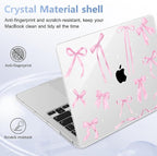 Case for MacBook Pro 13 inch with/Without Touch Bar (2016-2022, M2 A2338 M1 A2289 A2251 A2159 A1989 A1706 A1708), Hard Shell + Keyboard Cover + Dust Plug, Bowknot