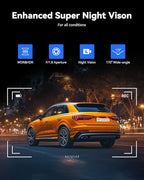 JOMISE T860+ Mirror Dash Cam 4K Front and 2.5K Rear, Detached Front Camera for 10-Minute Install, 3X Zoom Rear View Mirror Camera, 64GB Card Included, Night Vision, WDR, Parking Assist, GPS