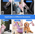 Handheld Car Vacuum Cleaner, 21000PA 4 in 1 Portable Rechargeable Brushless Motor Mini Cordless Car Cleaner, 120W High Power with Multi-Nozzles for Home Office Pet, Present for Girl Women Pink