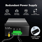 MokerLink 8 Port Gigabit Industrial DIN-Rail Ethernet Switch, 2 SFP Ports with 1 LC 20KM Module(SMF), IP40 Rated Unmanaged Network Switch (-40 to 185°F), with UL Power Supply