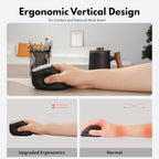Vertical Mouse Wireless, 2.4G Rechargeable Mouse with Battery Indicator,4 Level DPI,Ergonomic Design for Comfort and Reduced Wrist Strain, Ideal for Home,Office Use (Black)