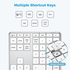 iClever KP10 Bluetooth Number Pad, Dual Device Connection, 34 Keys Ultra-Slim for Mac/Windows/iPad, USB-C Rechargeable, Quiet Keys, Excel Accounting Numpad with Long Battery Life