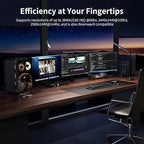 TESmart USB 3.0 HDMI KVM Switch 3 Monitors 4 Computers 4K@60Hz, Headset, Audio&Microphone, EDID emulators, Hotkey Switch, Wired Network, Rack-Ears, 4 Port Triple Monitor KVM Switch with All Cables