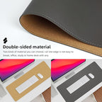 Leather Desk pad Protector, Large Desk mat with Natural Cork & PU Leather,Mouse pad,Non-Slip Office Desk Mat,Waterproof Desk Writing Pad for Office and Home (47in*23.7in,Dark Grey)