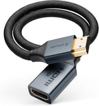 VCELINK 8K Short HDMI Extender Cable 0.6 FT Ideal for Tight Spaces, HDMI Extension Male to Female Adapter, Compatible with Roku TV Stick, HDTV, Game Console, Laptop (1 Pack, 1FT)