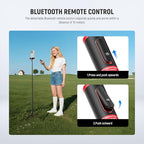 NEEWER Basics PA991 Selfie Stick Tripod Compatible with iPhone Samsung Android, 57.9 Inch Metal Portable Lightweight Travel Mobile Phone Stand with Holder & Remote Control for Video Recording