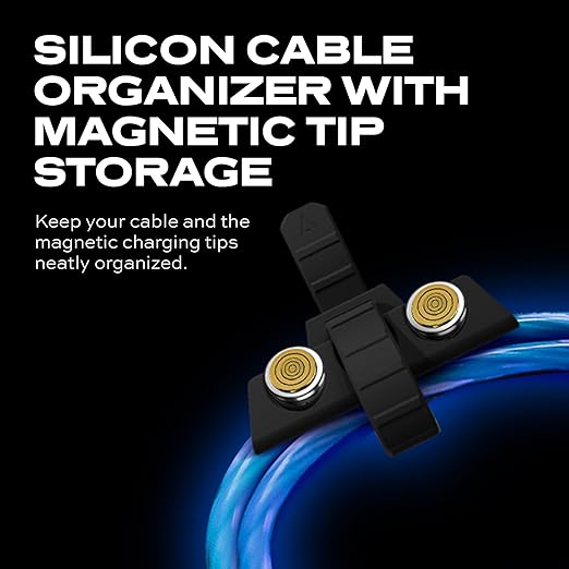 Statik 360 Pro Magnetic Charging Cable - Type C Charger Fast Charging 3 in 1 USB C to USB C Cable, Micro USB & iProduct Tips, USB A Adapter, Fits All Devices - 100W Fast Charger, GloBright 3FT/1M