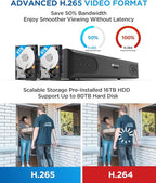 4COVR PoE 64 Channel Security Camera System, Human Vehicle Detection, 48Pcs IK10 Vandal-Proof 5MP Commercial Dome IP Camera IP67 with Mic, 8MP NVR 16TB HDD, 24/7 Business Surveillance, LY54AX5M6448